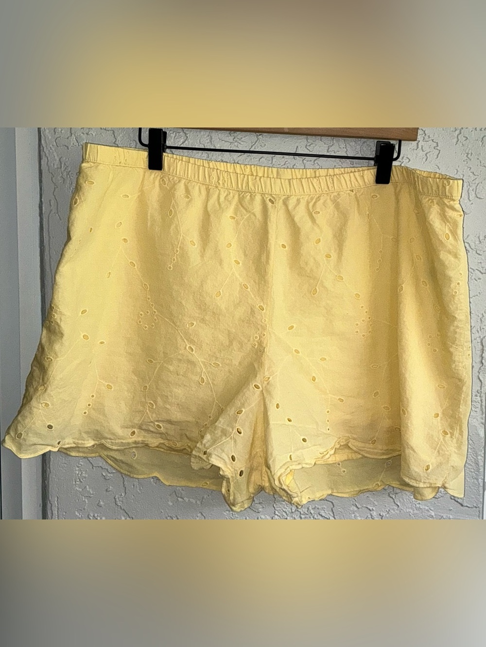 A new day Yellow Eyelet Shorts